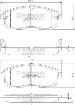 Nipparts J3601044 - Тормозные колодки, дисковые, комплект autosila-amz.com