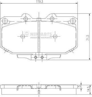 Nipparts J3601058 - Тормозные колодки, дисковые, комплект autosila-amz.com