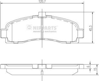 Nipparts J3601053 - Тормозные колодки, дисковые, комплект autosila-amz.com