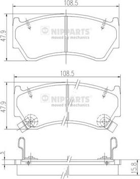 Nipparts J3601062 - Тормозные колодки, дисковые, комплект autosila-amz.com