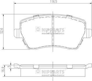 Nipparts J3601085 - Тормозные колодки, дисковые, комплект autosila-amz.com