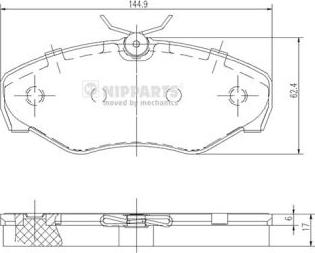 Nipparts J3601080 - Тормозные колодки, дисковые, комплект autosila-amz.com