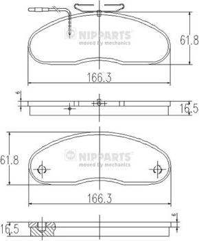 Nipparts J3601081 - Тормозные колодки, дисковые, комплект autosila-amz.com