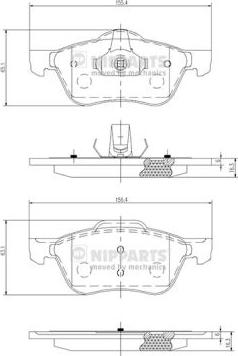 Nipparts J3601082 - Тормозные колодки, дисковые, комплект autosila-amz.com