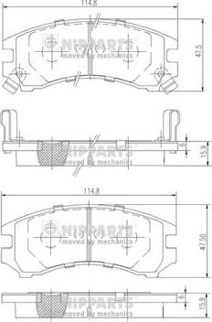 Nipparts J3601035 - Тормозные колодки, дисковые, комплект autosila-amz.com