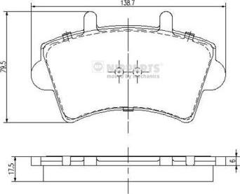 Nipparts J3601079 - Тормозные колодки, дисковые, комплект autosila-amz.com