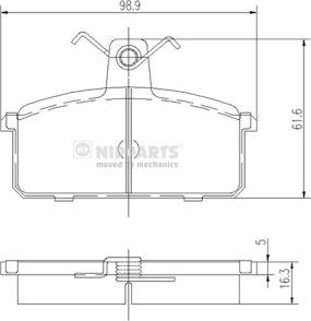 Nipparts J3608008 - Тормозные колодки, дисковые, комплект autosila-amz.com