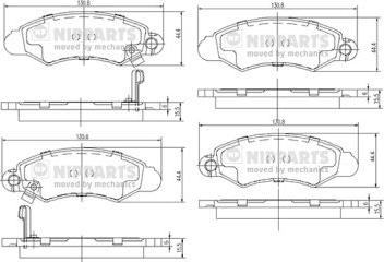 Nipparts J3608019 - Тормозные колодки, дисковые, комплект autosila-amz.com