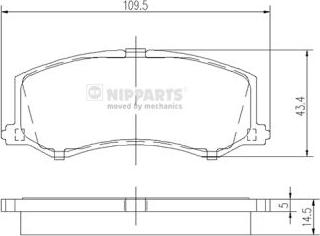 Nipparts J3608010 - Тормозные колодки, дисковые, комплект autosila-amz.com