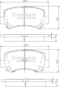 Nipparts J3608018 - Тормозные колодки, дисковые, комплект autosila-amz.com