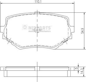 Nipparts J3608017 - Тормозные колодки, дисковые, комплект autosila-amz.com