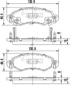 Nipparts J3608025 - Тормозные колодки, дисковые, комплект autosila-amz.com