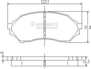 Nipparts J3603047 - Тормозные колодки, дисковые, комплект autosila-amz.com