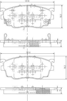 Nipparts J3603051 - Тормозные колодки, дисковые, комплект autosila-amz.com