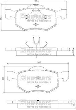 Nipparts J3603057 - Тормозные колодки, дисковые, комплект autosila-amz.com