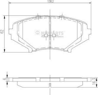 Nipparts J3603066 - Тормозные колодки, дисковые, комплект autosila-amz.com