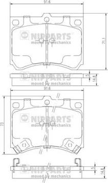Nipparts J3603035 - Тормозные колодки, дисковые, комплект autosila-amz.com