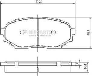 Nipparts J3603037 - Тормозные колодки, дисковые, комплект autosila-amz.com