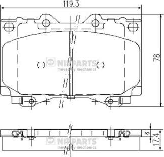 Nipparts J3602097 - Тормозные колодки, дисковые, комплект autosila-amz.com