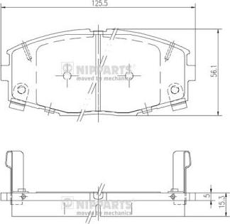 Nipparts J3602045 - Тормозные колодки, дисковые, комплект autosila-amz.com