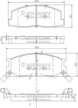 Nipparts J3602042 - Тормозные колодки, дисковые, комплект autosila-amz.com