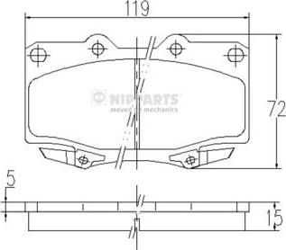 Nipparts J3602055 - Тормозные колодки, дисковые, комплект autosila-amz.com