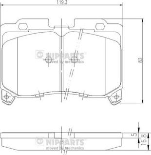 Nipparts J3602069 - Тормозные колодки, дисковые, комплект autosila-amz.com