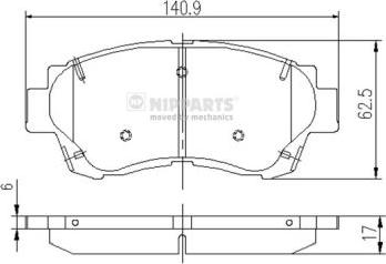 Nipparts J3602060 - Тормозные колодки, дисковые, комплект autosila-amz.com