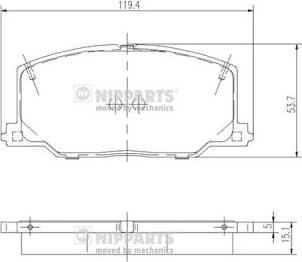 Nipparts J3602037 - Тормозные колодки, дисковые, комплект autosila-amz.com