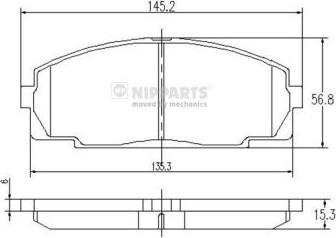 Nipparts J3602076 - Тормозные колодки, дисковые, комплект autosila-amz.com