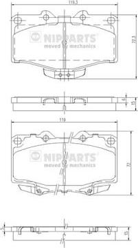 Nipparts J3602071 - Тормозные колодки, дисковые, комплект autosila-amz.com