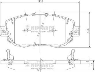 Nipparts J3602072 - Тормозные колодки, дисковые, комплект autosila-amz.com