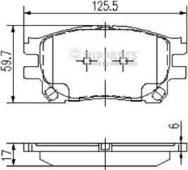 Nipparts J3602119 - Тормозные колодки, дисковые, комплект autosila-amz.com