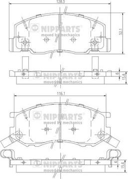 Nipparts J3602114 - Тормозные колодки, дисковые, комплект autosila-amz.com