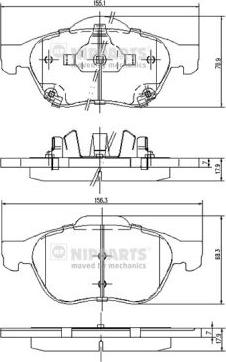 Nipparts J3602115 - Тормозные колодки, дисковые, комплект autosila-amz.com