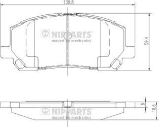 Nipparts J3602118 - Тормозные колодки, дисковые, комплект autosila-amz.com