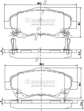 Nipparts J3602112 - Тормозные колодки, дисковые, комплект autosila-amz.com