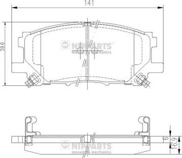 Nipparts J3602125 - Тормозные колодки, дисковые, комплект autosila-amz.com