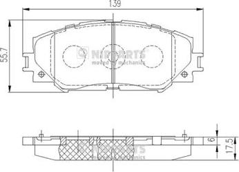 Nipparts J3602120 - Колодки тормозные TOYOTA AURIS 1.4-1.6 07-/COROLLA 1.4 07-/RAV 4 06- передние autosila-amz.com