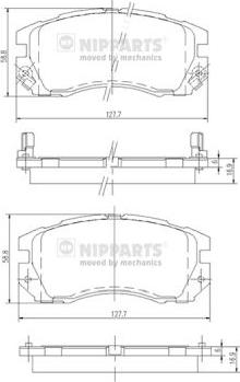 Nipparts J3607009 - Тормозные колодки, дисковые, комплект autosila-amz.com