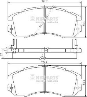 Nipparts J3607005 - Тормозные колодки, дисковые, комплект autosila-amz.com