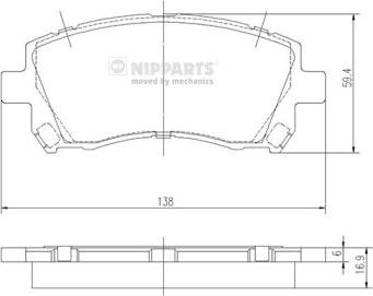 Nipparts J3607013 - Тормозные колодки, дисковые, комплект autosila-amz.com