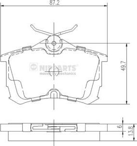 Nipparts J3614015 - колодки дисковые задние! \Honda Accord 1.6i-2.3i/2.0TDi 98> autosila-amz.com