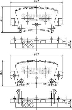 Nipparts J3614018 - Тормозные колодки, дисковые, комплект autosila-amz.com