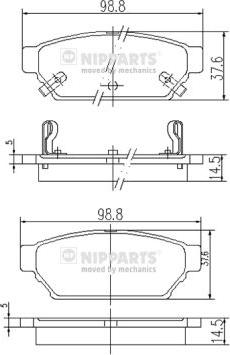 Nipparts J3615004 - Тормозные колодки, дисковые, комплект autosila-amz.com