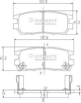 Nipparts J3615005 - Тормозные колодки, дисковые, комплект autosila-amz.com