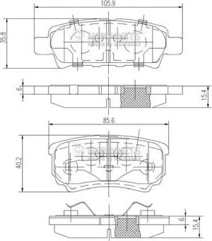 Nipparts J3615014 - Тормозные колодки, дисковые, комплект autosila-amz.com