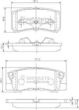 Nipparts J3615010 - Тормозные колодки, дисковые, комплект autosila-amz.com