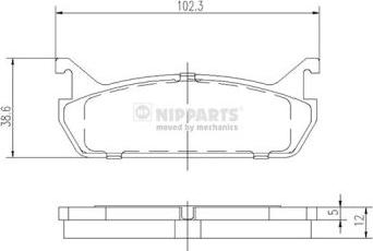 Nipparts J3616001 - Тормозные колодки, дисковые, комплект autosila-amz.com