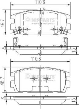 Nipparts J3610511 - Тормозные колодки, дисковые, комплект autosila-amz.com